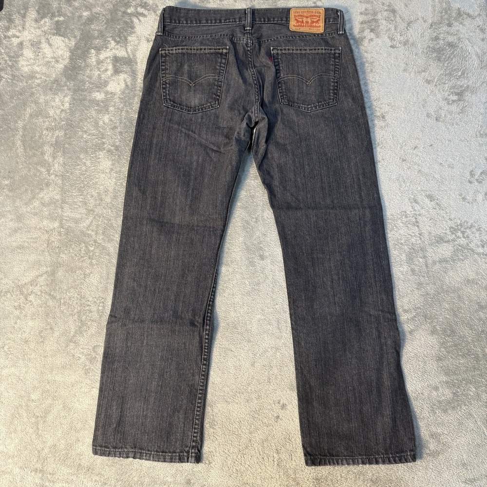 Levi's 514 Men Jeans 33x30 Black Grey Straight Fit Denim Pants Regular